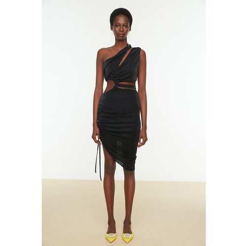 Trendyol Black Waist Detailed Glittering Dress Slike