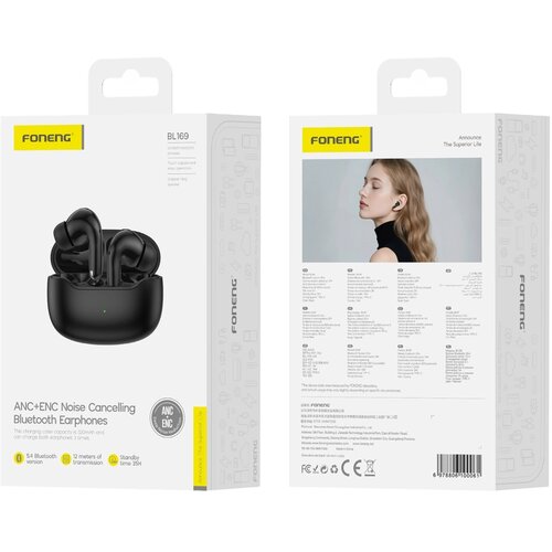 Foneng BREZŽIČNE SLU&amp;Scaron;ALKE ANC ENC BL169 ZA TELEFONE Z ODPRAVLJANJEM &amp;Scaron;UMPA, (5000334448) Slike
