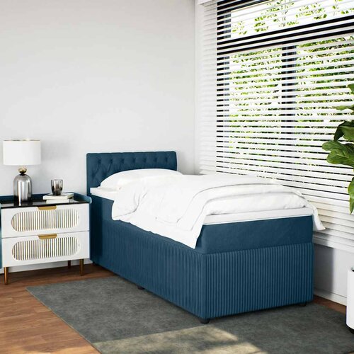 Box spring krevet s madracem plavi 90x200 cm bar&amp;scaron;unasti Slike