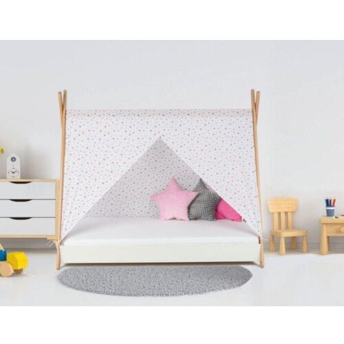  Krevet sa Nadstrešnicom i Dušekom 180X80cm Tipi Beli Cene