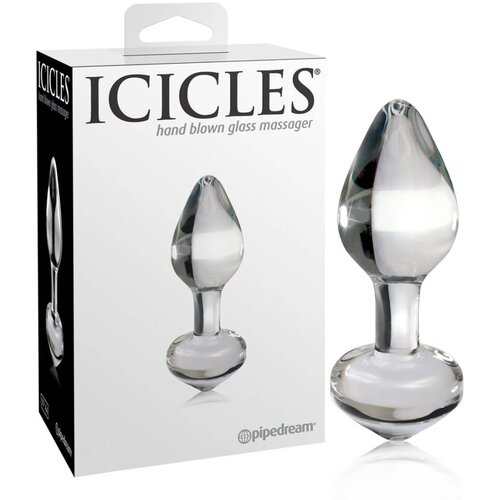 Icicles No. 44 - stožčasti stekleni analni dildo (prosojen) Cene