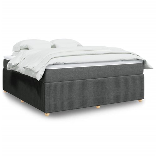 vidaXL Box spring postelja z vzmetnico temno siva 180x200 cm blago Cene