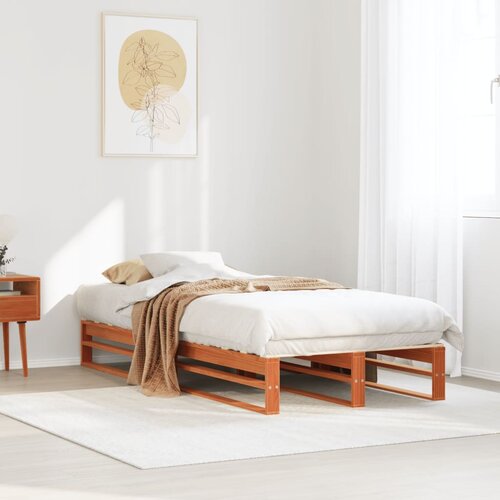 Furnova Posteljni okvir brez vzmetnice vo&amp;scaron;čeno rjav 90x190 cm borovina, (21937806) Slike