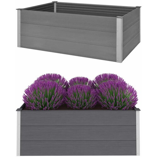  Posuda za Sadnju WPC 150x100x54 cm Siva Slike