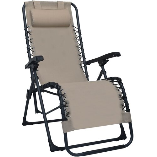VidaXL Zložljiv ležalnik taupe blago, (20663252) Slike