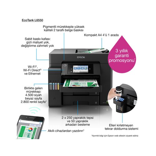 Epson L6550 DADF A4 ITS Mfp printer Slike