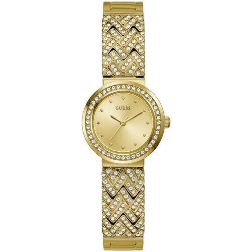 Guess Analogne ure gw0476l2 Pozlačena Cene