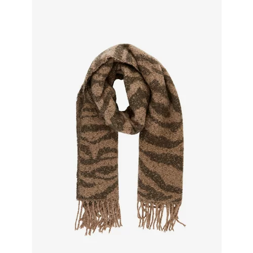 Pieces Brown Patterned Scarf Pyron - Women