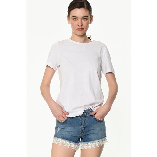 Dewberry Z6330 WOMEN'S JEAN SHORTS-PLAIN BLUE Cijene