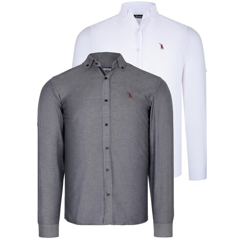 Dewberry DUAL SET G674 MENS SHIRTS-WHITE-SMOKED Cijene