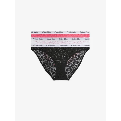 Calvin Klein Set of three women's lace panties in black, white and pink 3PK C - Women