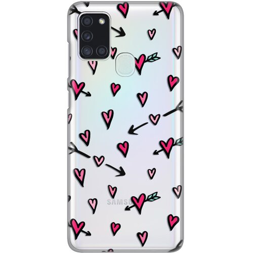  Silikonska maska za Samsung A217F Galaxy A21s Heart Pattern Print Skin providna Cene