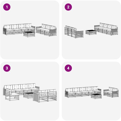  Set vanjskih sofa 8 kom. Bijela i antracit Slike
