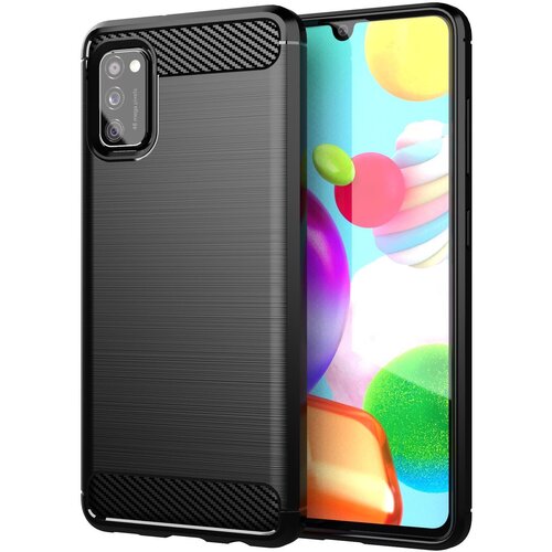 Cadorabo Ohi&amp;scaron;je, združljiv s Samsungom v bru&amp;scaron;enem črnem - za&amp;scaron;čitnem pokrovu, narejen iz fleksibilnega silikona TPU v videzu iz nerjavečega jekla ogljika, (20589319) Slike