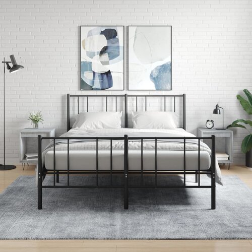  Noćni ormarići 2 kom boja betona 40x35x50 cm konstruirano drvo Slike