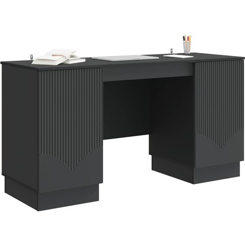  Stol Crna 142,5 x 50 x 75 cm Konstruirano drvo Slike