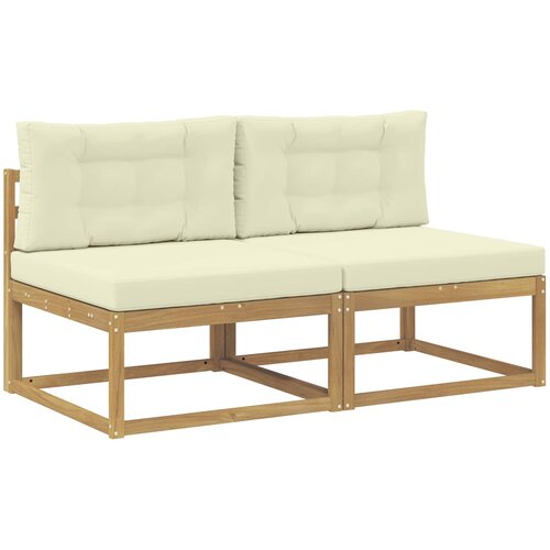 2 Komad Srednja sofa za van Poliester Bijela Slike