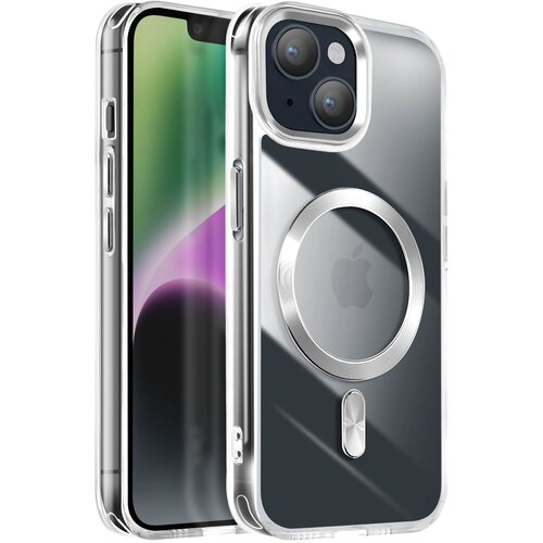 AVIZAR Ohišje MagSafe za iPhone 15 Plus in 14 Plus Crystal Color Back, Srebrna, (5000013614) Cene