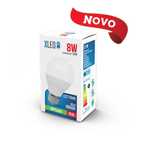 Xled led sijalica, E27 -8W, G45, 220V, bela, 4000K ( E27 8W G45 nb ) E27 8W G45 nb Slike