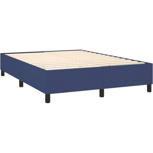  Krevet s oprugama i madracem plavi 140x200 cm od tkanine Slike