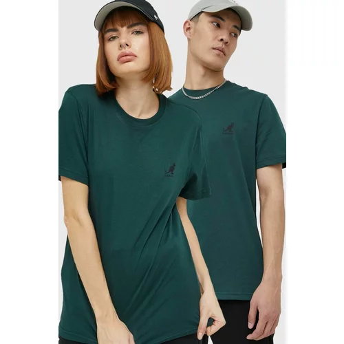 Kangol Bombažna kratka majica zelena barva