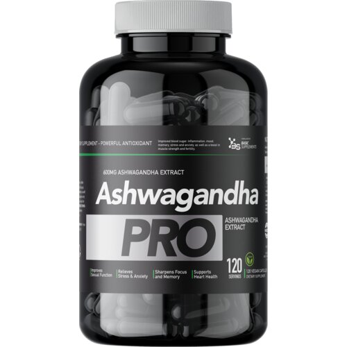 Basic Supplements ashwagandha pro 120 kapsula &amp;ndash; adaptogen za stres i energiju Slike