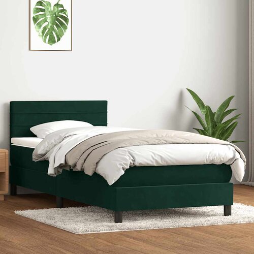 Box Spring krevet s madracem tamnozeleni 80x220 cm bar&amp;scaron;un Slike