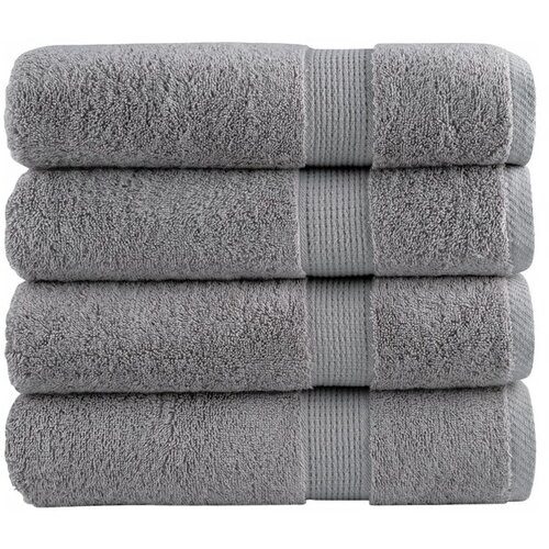 VidaXL Premium brisače 4 kosi siva 70x140 cm 600 g/m2 100 % bombaž Slike