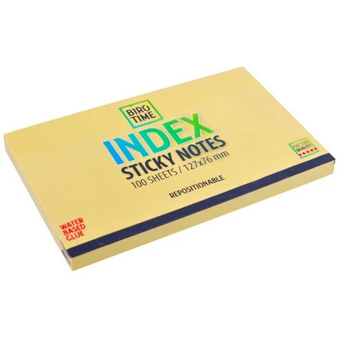  Index, blokčić, samolepljivi, 127 x 76 mm, 100 lista, pastel žuta ( 490130 ) Slike