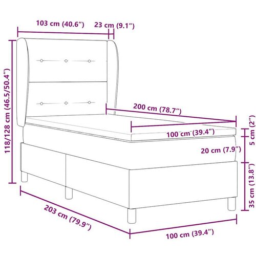Box spring krevet Ružičasta 200 x 100 cm Poliester Slike