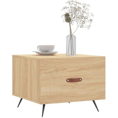 VidaXL Klubska mizica sonoma hrast 50x50x40 cm inženirski les Slike