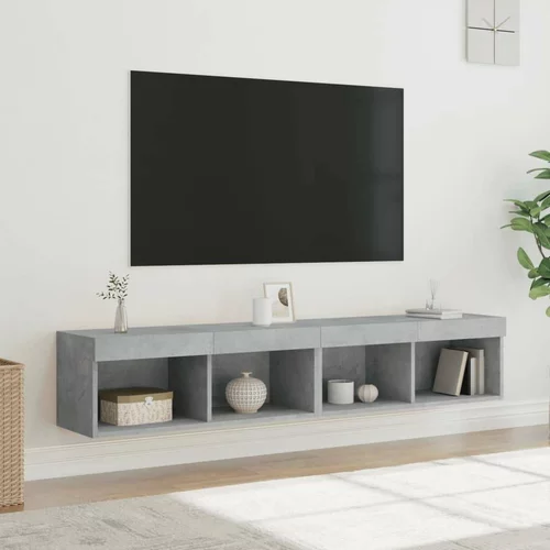 TV ormarići s LED svjetlima 2 kom siva boja betona 80x30x30 cm