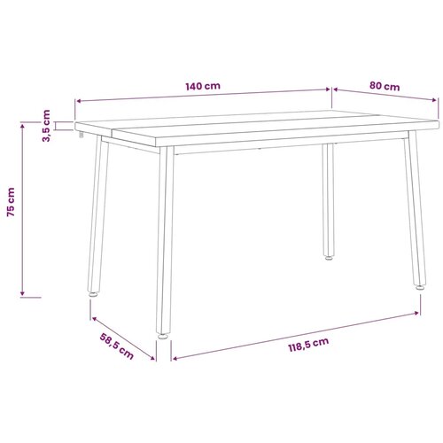 140 x 80 x 75 cm Čvrsto drvo akacije Prirodna i crna Pravokutni - Prirodna i crna 140 x 80 x 75 cm Četvrtasto Slike
