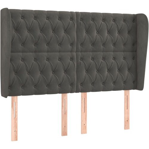 Maison Chic Vzglavna omarica - Nočna omarica - Posteljna omarica z u&amp;scaron;esi temno sivo 163x23x118/128 cm žamet, (21708805) Slike