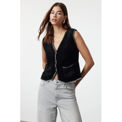 TRENDYOLMILLA ženski prsluk model Twoaw25Ye00010, Crna-Crna Cene