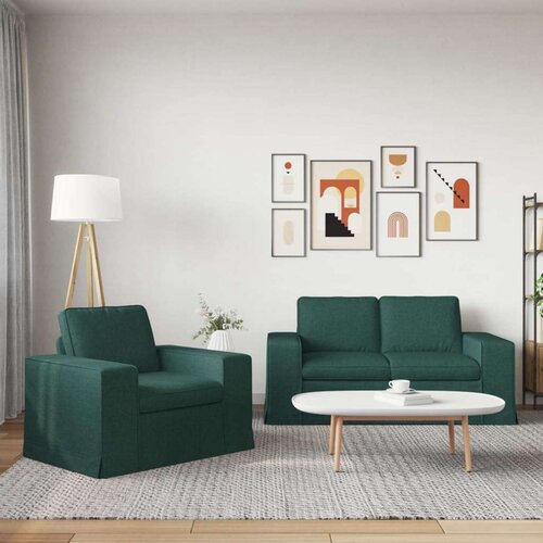 SOFA 2 pcs Tamnozelena Metal Slike