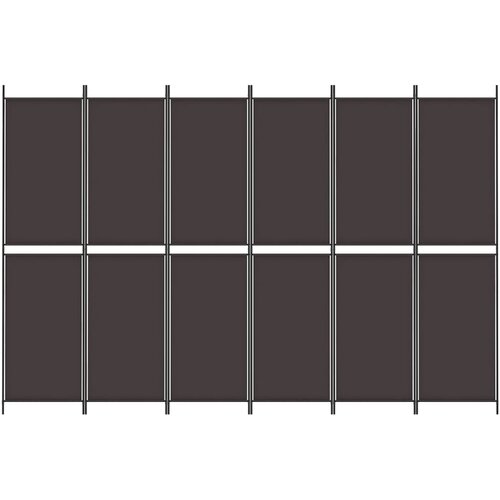  pregrada s 6 panela smeđa 300 x 200 cm od tkanine Slike