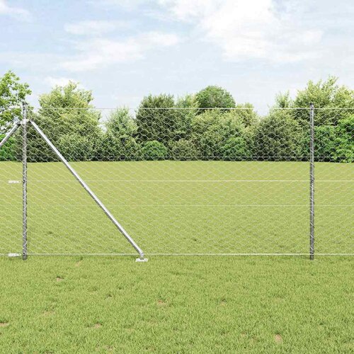  Heksagonalna ograda s stubom 25 x 1,4 m Pocinčani čelik Srebrna Slike