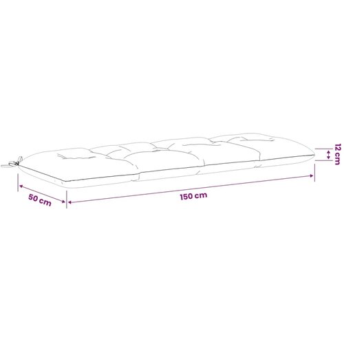  Jastučići za klupe VIANEN 2 kom. 100% poliester Crna - Crna 150 x 50 x 12 cm Slike