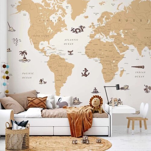  Foto tapeta - Sea Wolf Map - Countries With Pirate Illustrations 490x350 Samoljepljiva Cene