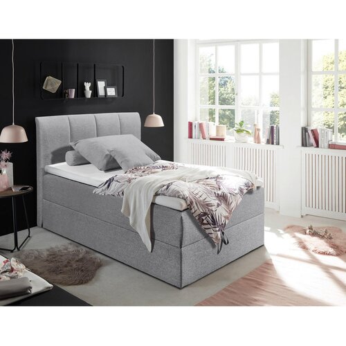 MID.YOU POSTELJA BOXSPRING 120 cm x 200 cm , tekstil siva Cene