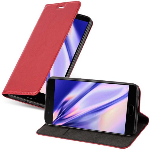 Cadorabo Ohišje, združljivo z OnePlus 5 v rdeče jabolko - Zaščitni ovitek z magnetnim zapiranjem, stoječo funkcijo in režo za kartice, (20549990) Cene