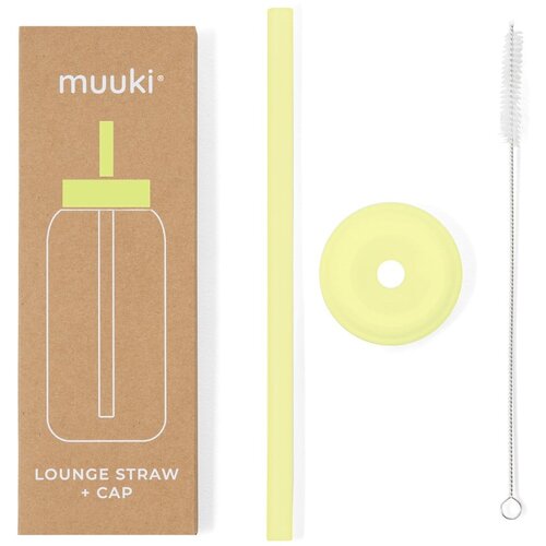 Muuki Silikonska slamka sa četkom za či&amp;scaron;ćenje/s poklopcem Sunny Lemonade &amp;ndash; Slike