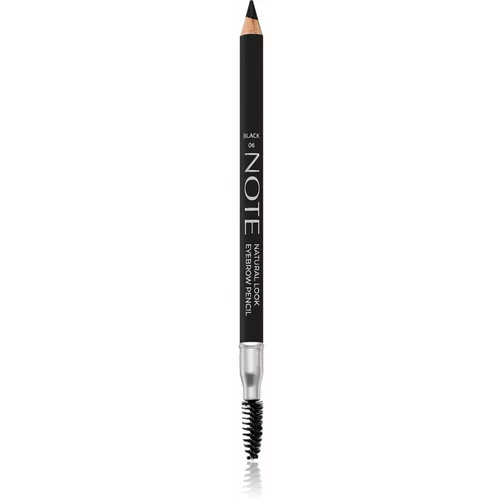 Note Cosmetique Natural Lool Eyebrow Pencil svinčnik za obrvi s krtačko 06 Black 1,08 g