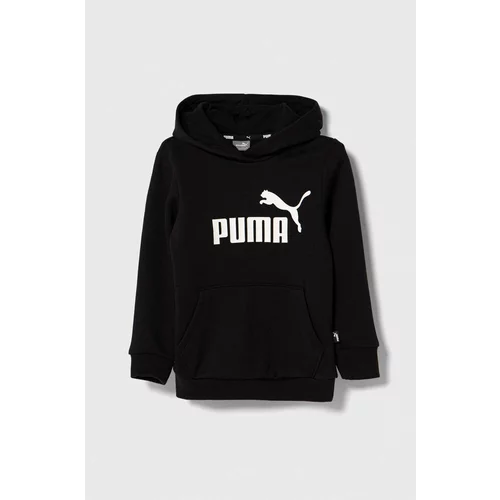 Puma Otroški pulover ESS Logo Hoodie FL G črna barva, s kapuco