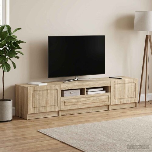  LED TV kabinet UTRECHT 3 kom. Hrast sonoma Konstruirano drvo Smeđa 81 x 35 x 40 cm Slike