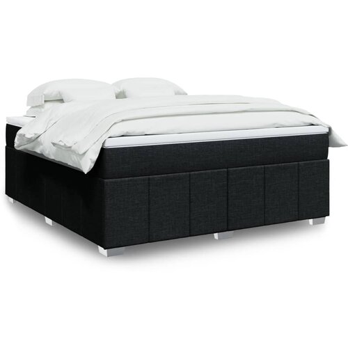 vidaXL Box spring postelja z vzmetnico črna 180x200 cm blago Cene