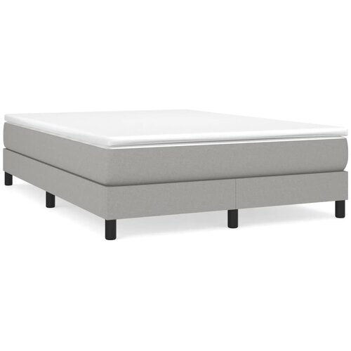 VidaXL Box spring posteljni z vzmetnico svetlo siv 140x190 cm blago, (20736391) Slike