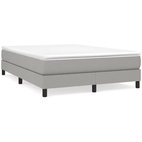 vidaXL Box spring posteljni z vzmetnico svetlo siv 140x190 cm blago, (20736391)