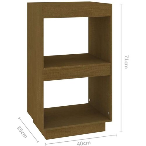 VidaXL knjižna omara medeno rjava 40x35x71 cm trdna borovina Slike